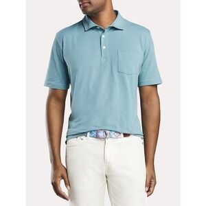 Peter Millar Seaside Wash Polo Shirt L Aqua Green Stretch Cotton Comfort‎ 1912